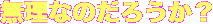 無理なのだろうか？